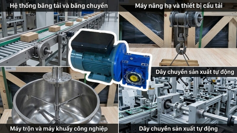 Ứng dụng phổ biến của động cơ giảm tốc NMRV 1 pha