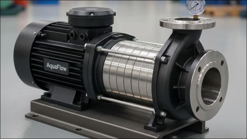 Máy bơm 5 tầng cánh với 5 cánh bơm nối tiếp giúp tăng áp lực nước mạnh mẽ