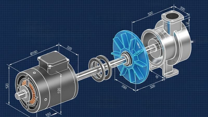 Minh họa cấu tạo chi tiết máy bơm chìm