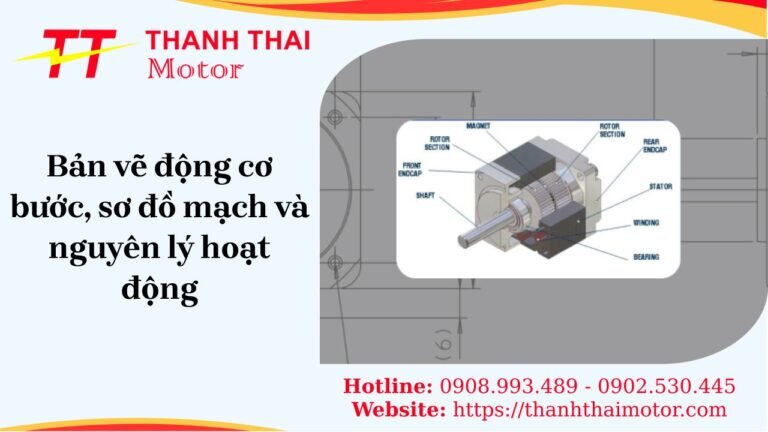 Bản vẽ động cơ bước chi tiết, sơ đồ mạch và nguyên lý hoạt động