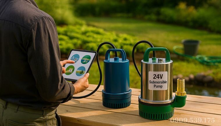 Hướng dẫn chọn máy bơm chìm 24V phù hợp với nhu cầu sử dụng