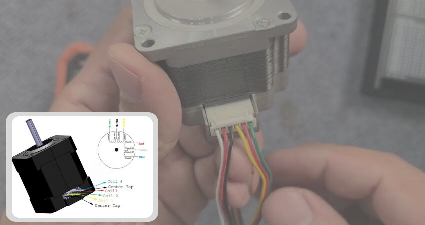 Cách xác định và phân biệt các dây khi thực hiện đấu nối cho động cơ bước 6 dây