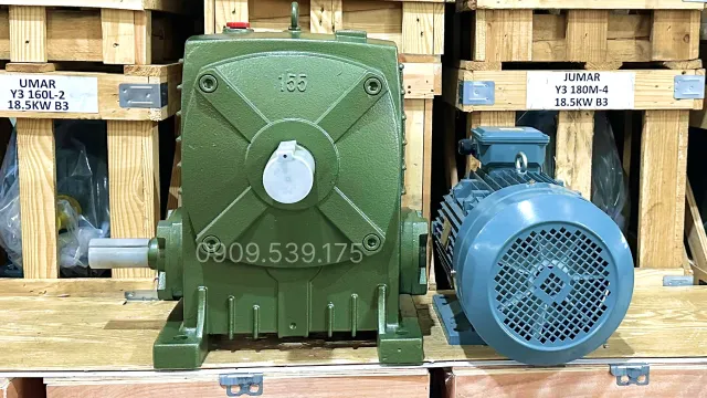 Góc nhìn trực diện của Motor giảm tốc WPA 155 5.5kW 7.5Hp
