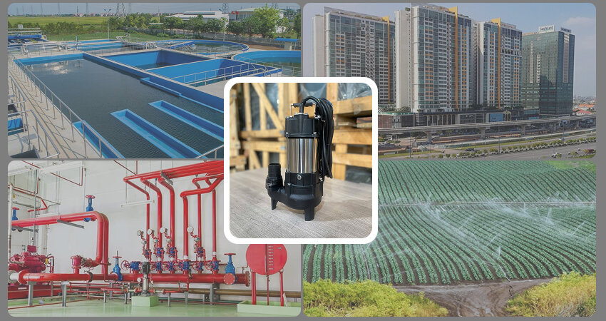 Một số ứng dụng thông thường của máy bơm chìm đẩy xa trong các ngành công nghiệp và dân dụng