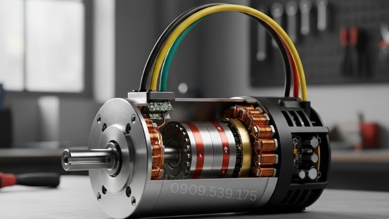 Cấu tạo bên trong của động cơ không chổi than 21V.