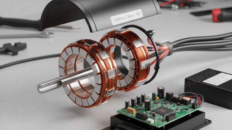 Cấu tạo động cơ không chổi than 1000W.