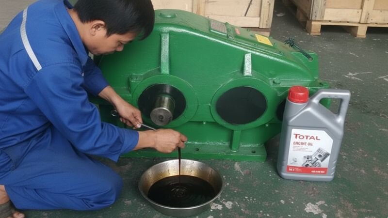 Thay dầu bôi trơn cho hộp giảm tốc ZQ.