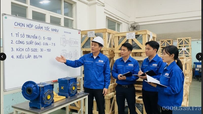 Hướng dẫn chọn hộp giảm tốc NMRV theo công suất và môi trường làm việc