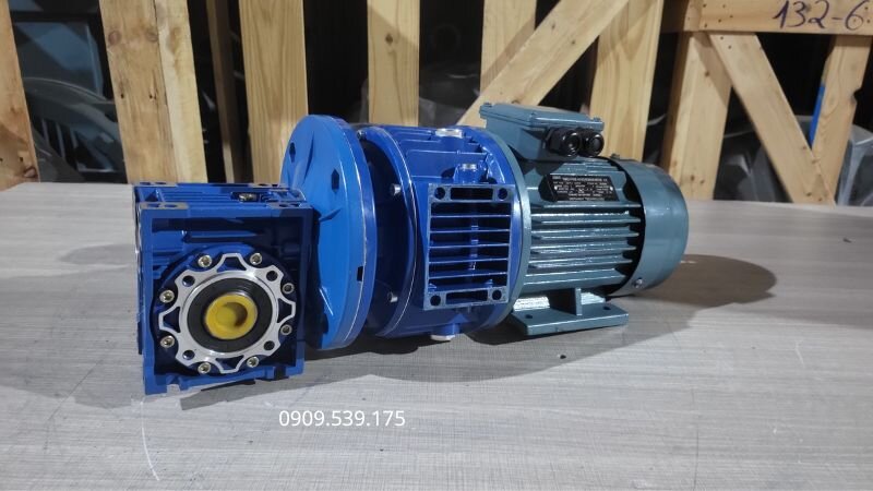 Internal structure of the 2-stage UDL - NMRV gear motor