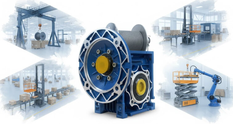 Hộp giảm tốc NMRV được ứng dụng rộng rãi trong nhiều loại hệ thống nâng hạ nhờ ưu điểm vượt trội về hiệu suất và an toàn