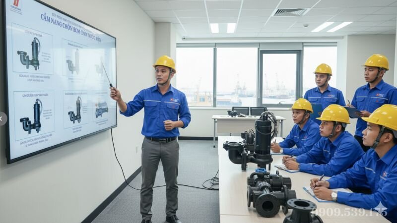 Hướng dẫn chọn máy bơm chìm nước biển phù hợp công suất và vật liệu