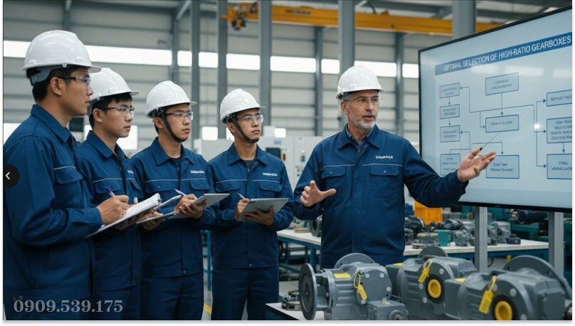 Hướng dẫn lựa chọn hộp giảm tốc tỉ số truyền lớn cho tải nặng