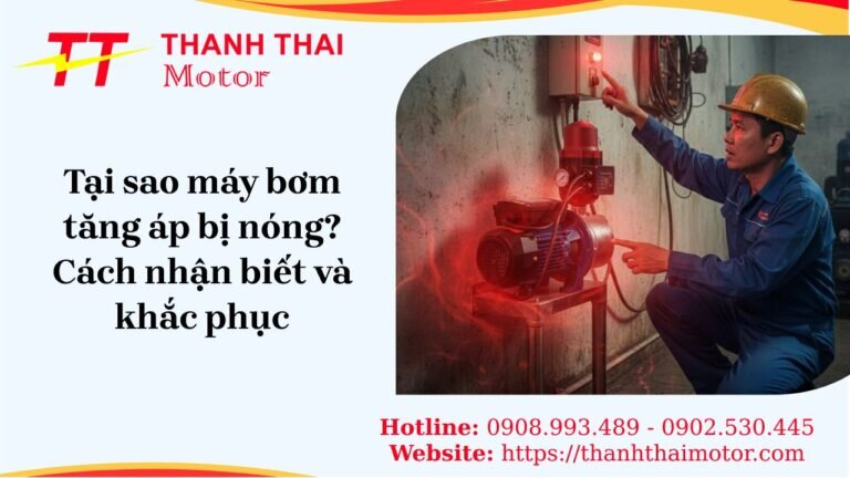Máy bơm tăng áp bị nóng quá mức cảnh báo nguy cơ cháy nổ và hư hỏng.