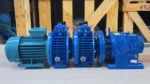 Góc bên trái của Motor giảm tốc 3 cấp (2 UDL 0.8kW và 1 R47)