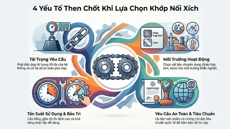 4 yếu tố then chốt khi lựa chọn khớp nối xích.