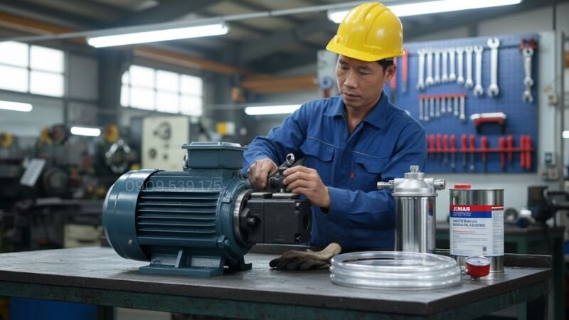 Bảo dưỡng máy bơm dầu thủy lực theo định kỳ.