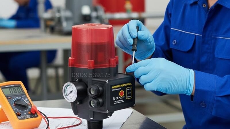 Bảo trì và khắc phục sự cố rơle áp suất máy bơm.