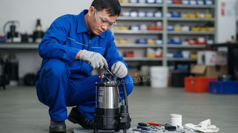 Bảo trì và sửa chữa mô tơ bơm nước.