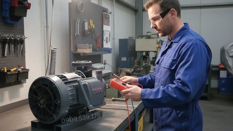 Kiểm tra chiều quay của máy bơm nước motor. 