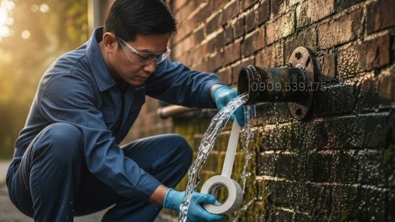 Kiểm tra và sửa chữa hệ thống ống nước.