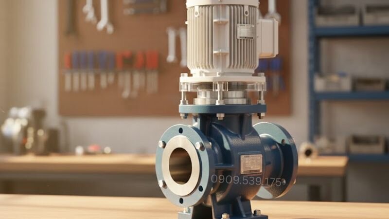 Máy bơm ly tâm trục đứng được thiết kế chắc chắn và tiết kiệm không gian lắp đặt có khả năng tạo áp lực cao.