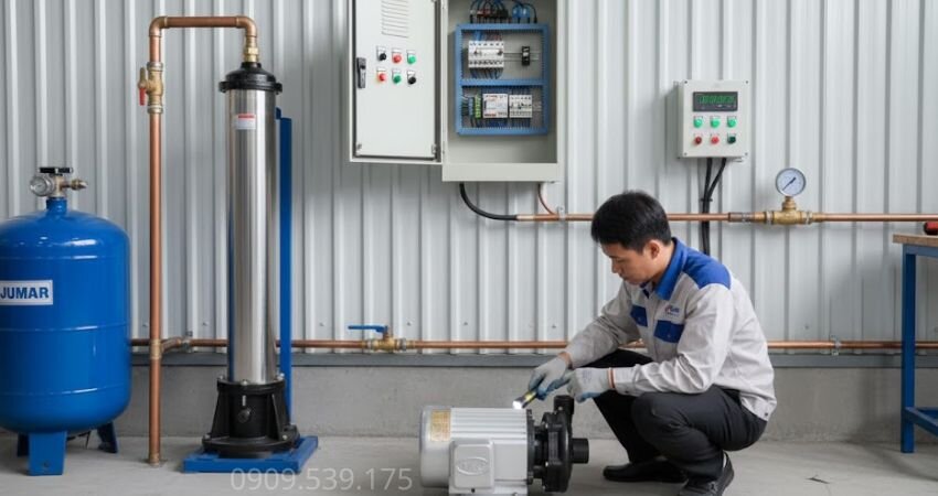 Bảo dưỡng đúng cách giúp máy bơm nước hút sâu 50m vận hành bền bỉ, ổn định