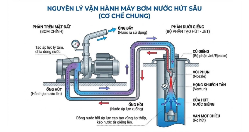 Hiểu cấu tạo nguyên lý giúp máy bơm nước hút sâu hoạt động ổn định viết lại không dấu