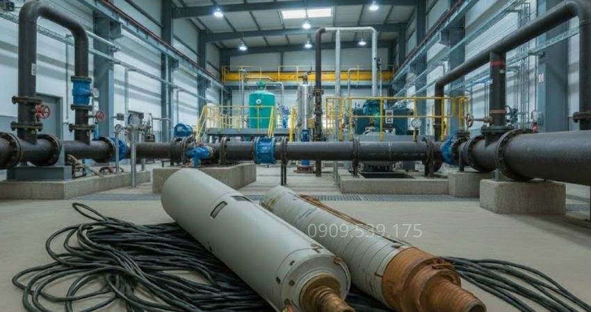 Máy bơm nước hút sâu 50m dạng hỏa tiễn là lựa chọn lý tưởng cho các giếng khoan sâu