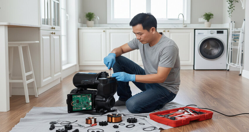 Xử lý kịp thời các lỗi kỹ thuật giúp máy bơm tăng áp nước nóng vận hành êm ái, bền bỉ, kéo dài tuổi thọ