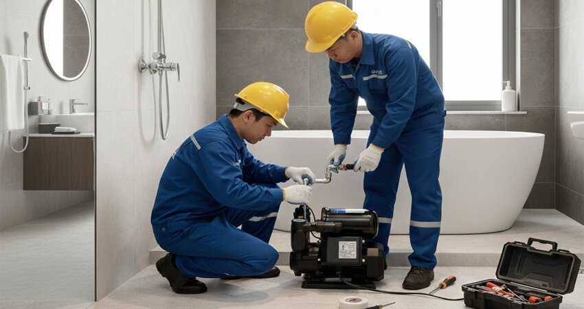 Kỹ thuật lắp đặt bơm tăng áp nước nóng an toàn là yếu tố then chốt quyết định hiệu quả tăng áp, độ bền thiết bị và mức độ an toàn