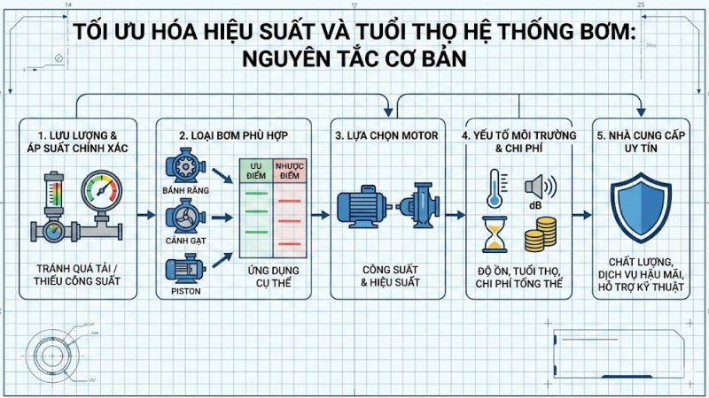 Lựa chọn bơm thủy lực đúng cần xem xét đồng bộ nhiều yếu tố