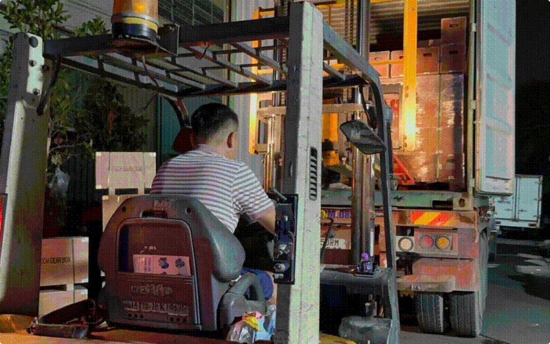 Cẩu hàng về kho