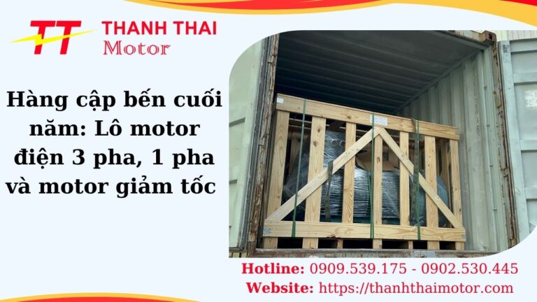 Hàng cập bến cuối năm: Lô motor điện 3 pha, 1 pha và motor giảm tốc