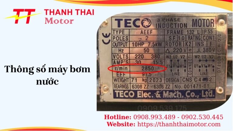 thông số máy bơm nước