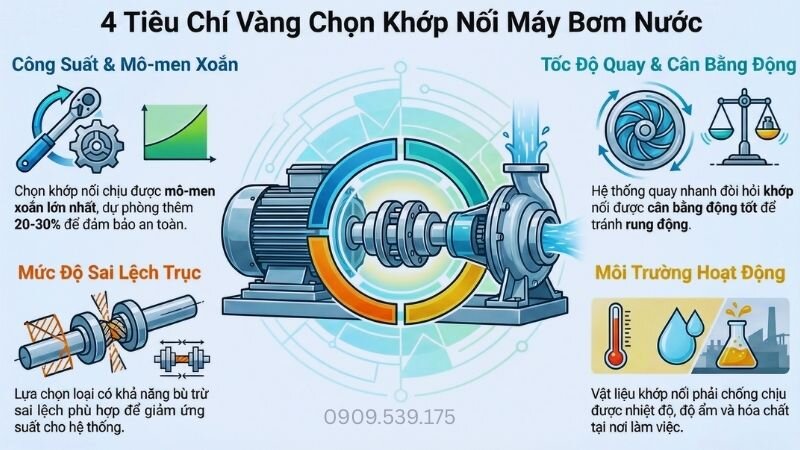 4 tiêu chí vàng chọn khớp nối máy bơm nước.