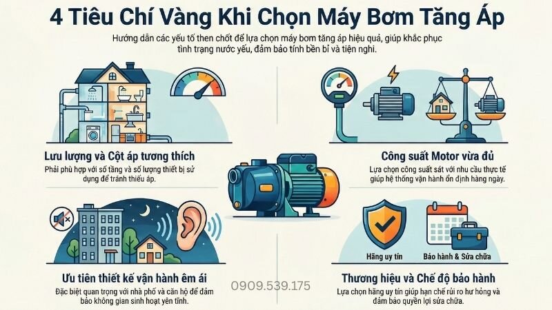 4 tiêu chí vàng khi chọn bơm tăng áp cho nước yếu.