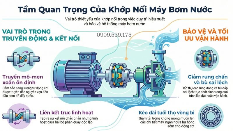 Tầm quan trọng của khớp nối máy bơm nước.