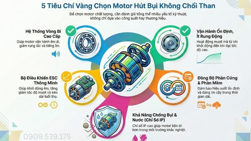 Tiêu chuẩn đánh giá motor hút bụi không chổi than.
