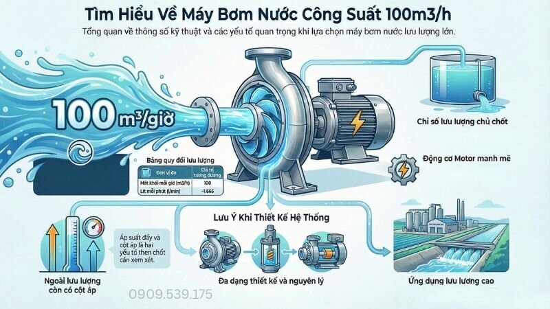 Tìm hiểu về máy bơm nước công suất 100m3/h.
