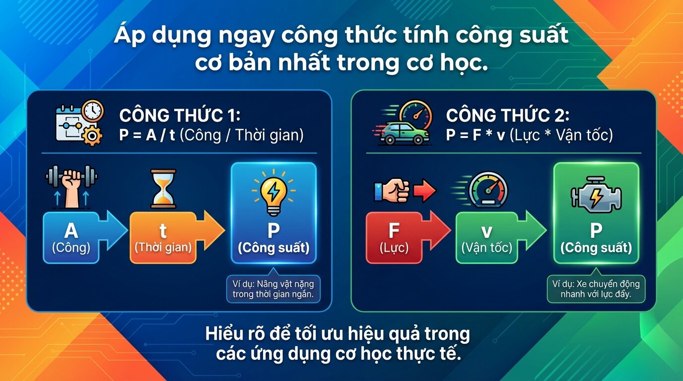 Áp dụng ngay công thức tính công suất cơ bản nhất trong cơ học.
