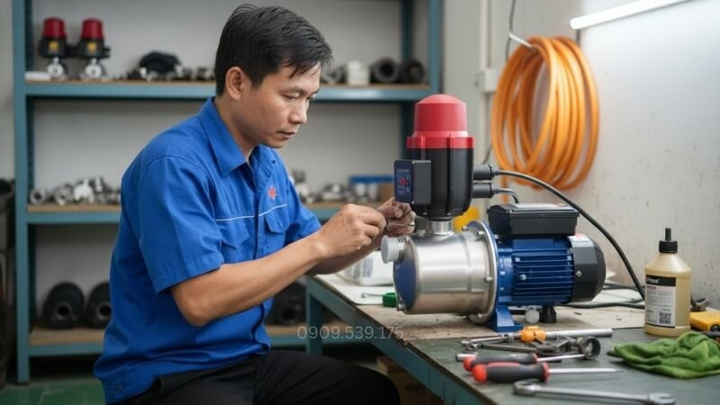 Bảo trì định kỳ để máy bơm tăng áp duy trì hoạt động ổn định, bền bỉ.