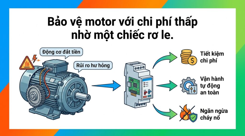 Bảo vệ motor với chi phí thấp nhờ một chiếc rơ le.