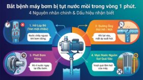 Bắt bệnh máy bơm bị tụt nước mồi trong vòng 1 phút.