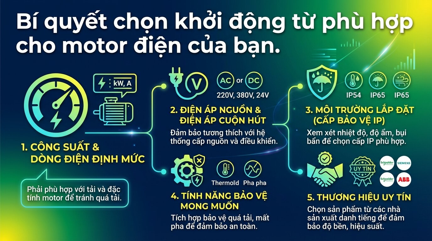 Bí quyết chọn khởi động từ phù hợp cho motor điện của bạn.