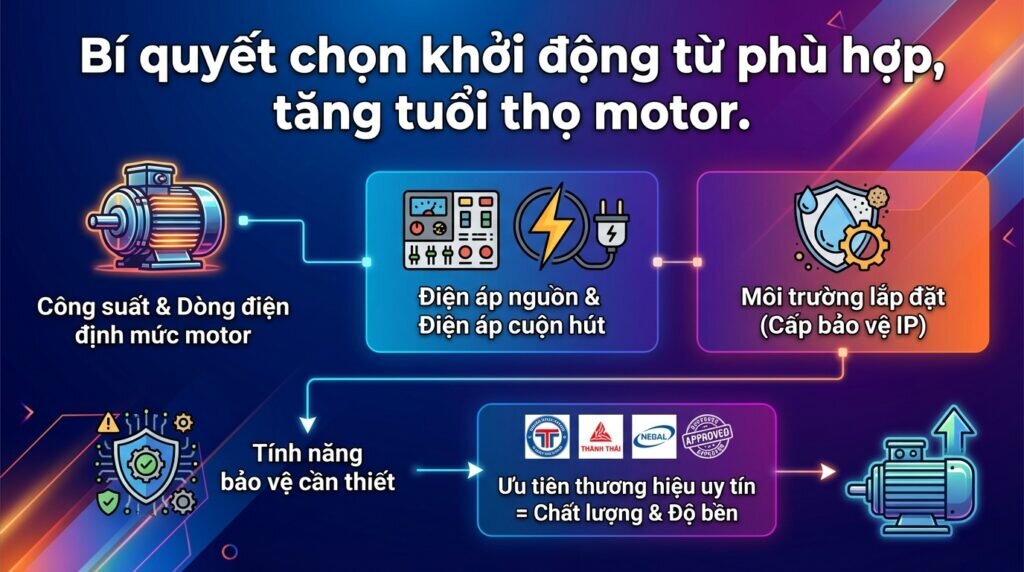 Bí quyết chọn khởi động từ phù hợp, tăng tuổi thọ motor.