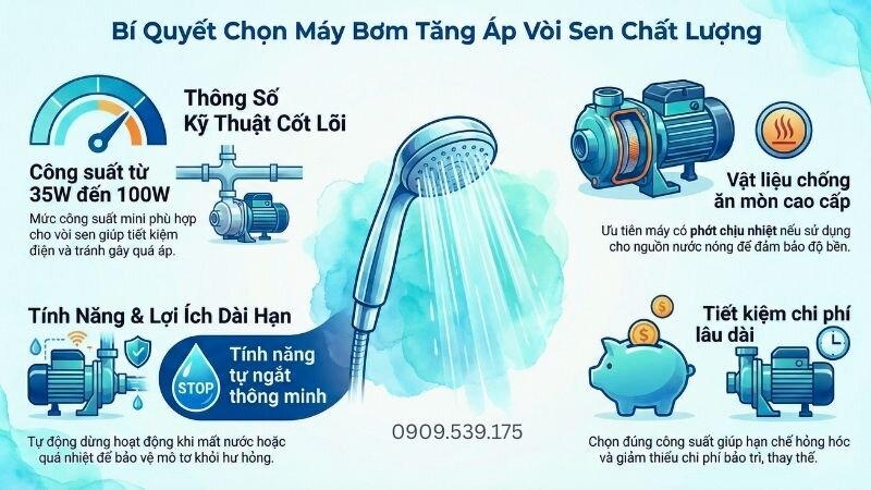 Bí quyết chọn máy bơm tăng áp cho vòi sen chất lượng.