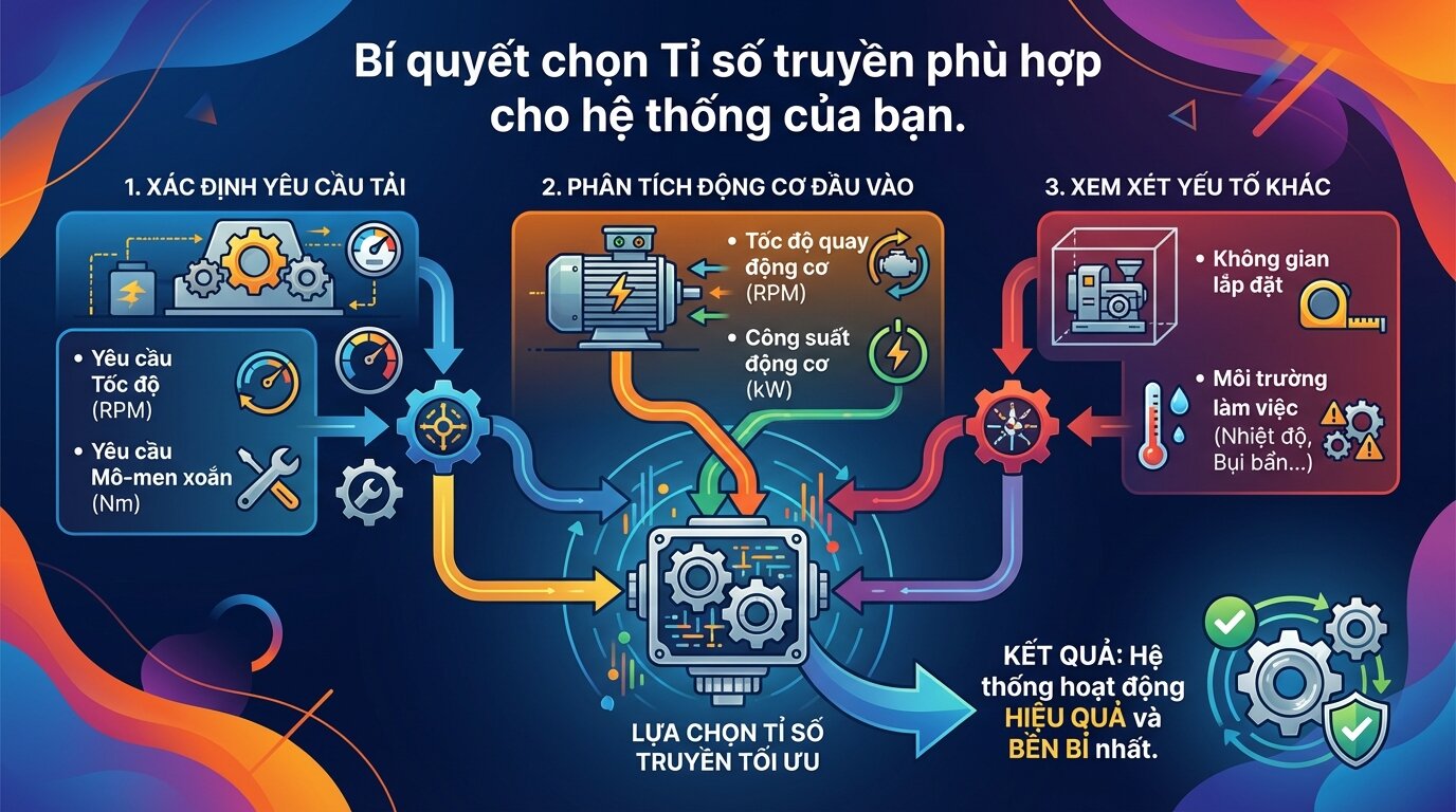 Bí quyết chọn Tỉ số truyền phù hợp cho hệ thống của bạn.