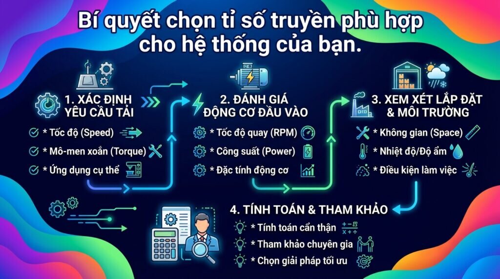 Bí quyết chọn tỉ số truyền phù hợp cho hệ thống của bạn.