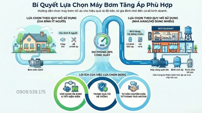 Bí quyết lựa chọn máy bơm tăng áp phù hợp.