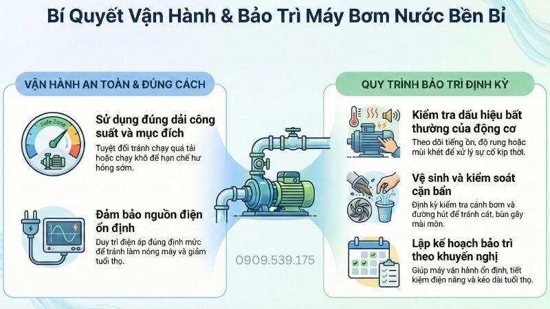 Bí quyết vận hành và bảo trì máy bơm nước bền bỉ.